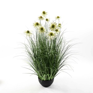 Margherite finte in vaso 90 cm bianco