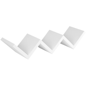 Mensole a muro in legno t.b.t. bianche con design a zig-zag.