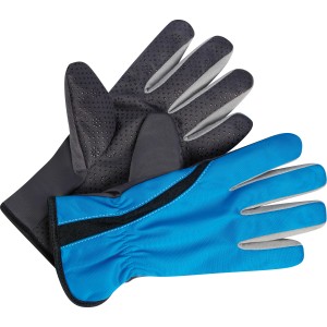 Guanti da giardino Allwetter blu e grigi taglia 7, resistenti all'umidità e durevoli.