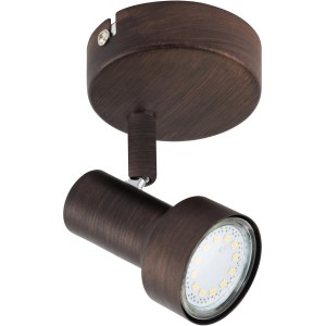 Faretto LED t.b.t. effetto bronzo per montaggio a soffitto o parete.