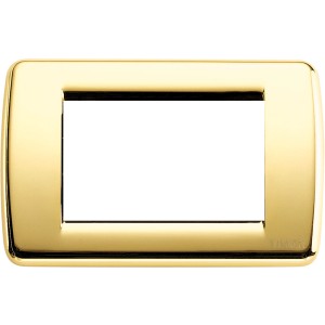 Placca t.b.t. dorata per interruttori e prese