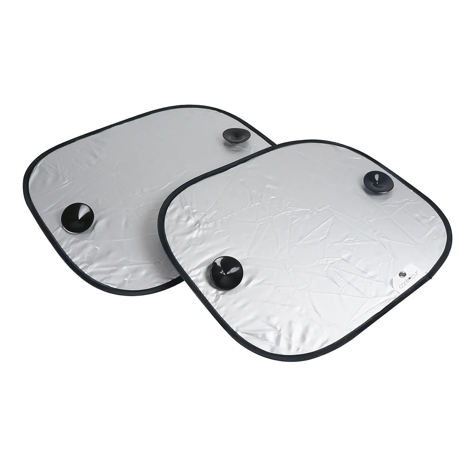 Due parasole argentati t.b.t. per interni auto con ventose.