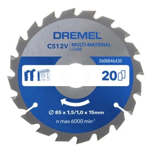 Lama per sega circolare Dremel CS600 per stazione di taglio mobile CS12V, Ø 85 mm, multi-materiale