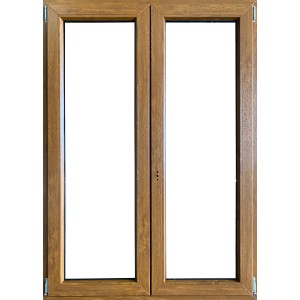 Finestra in PVC marrone a due ante per OBI.