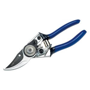 Cesoie per potatura LUX con bypass, forbici da giardino con manici blu e lama antiaderente.