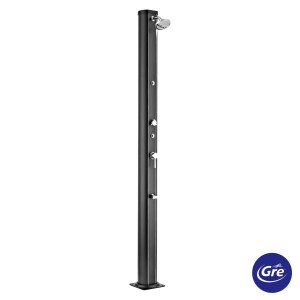 Doccia solare Gre in alluminio nero da 32 l per giardino.