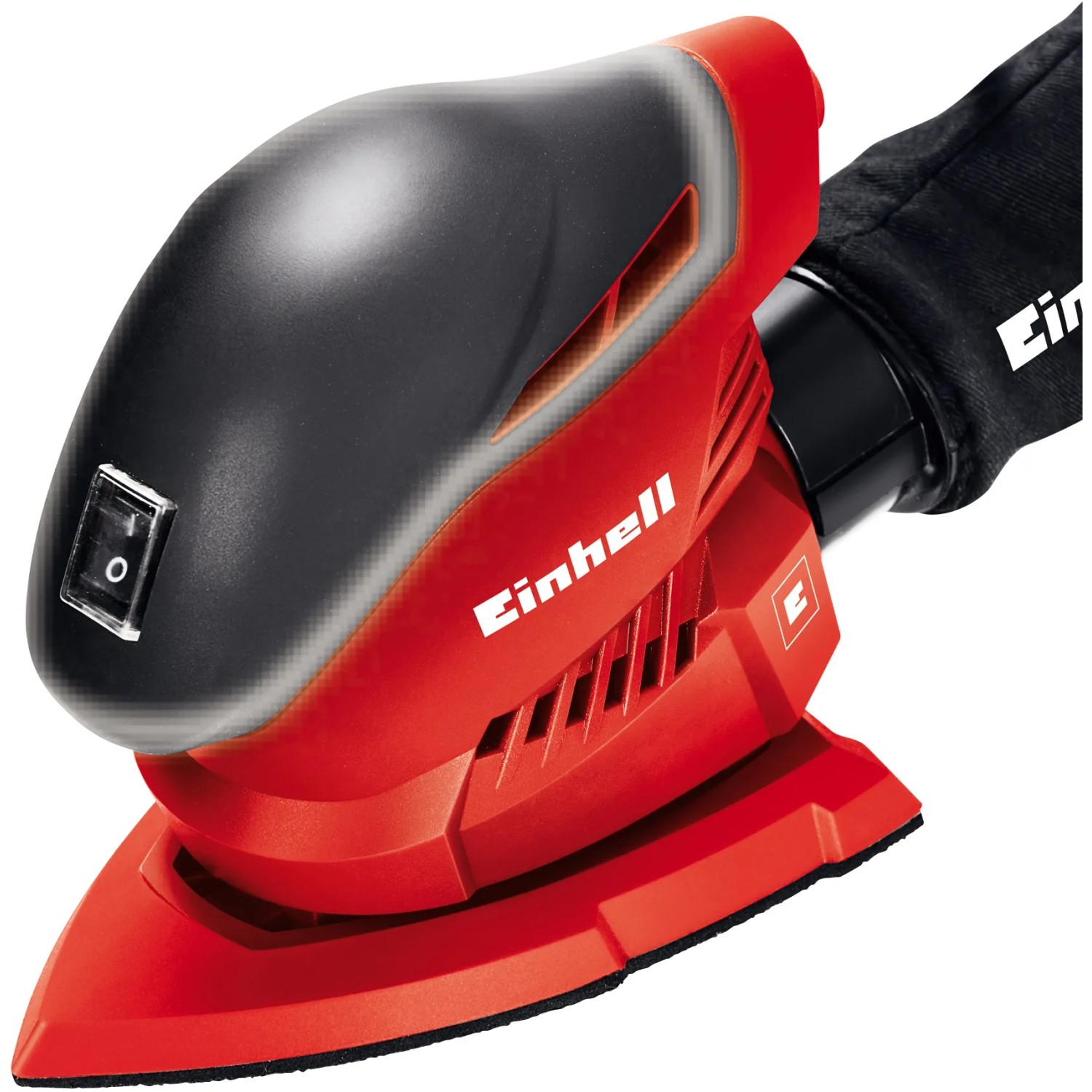 Einhell Multischleifer TH-OS 1016, levigatrice multifunzione rossa con sacchetto raccoglipolvere.
