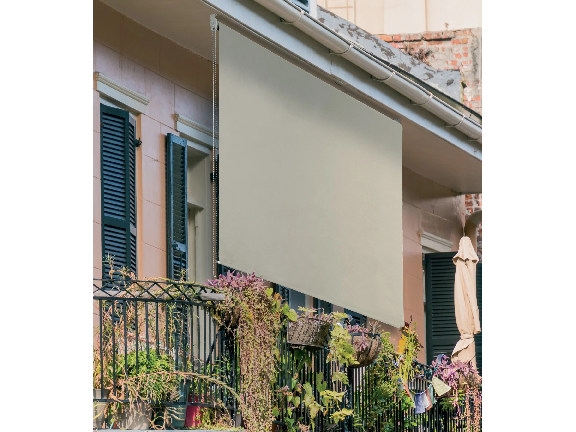 Tenda Da Sole Verticale Per Balcone Con Manovella, 140 X 200 Cm Frangivento Tenda Laterale In Poliestere