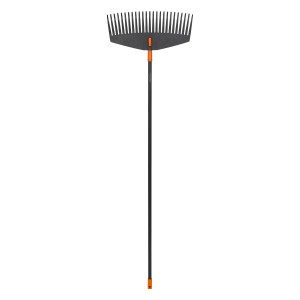 Rastrello per foglie Fiskars Solid L: Ampio rastrello con denti flessibili per giardinaggio.