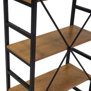 Scaffale in metallo e legno Achille 5 piani 60x28x151 cm