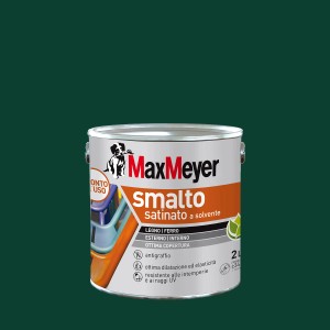 Barattolo verde scuro di smalto colorato Max Meyer, adatto per legno e metallo.