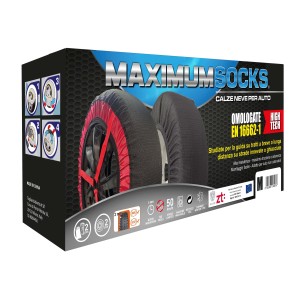 Confezione di "Maximum Socks" calze da neve tessili per auto. Accessorio auto invernale.