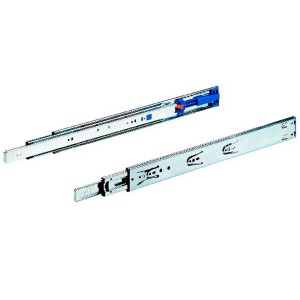Guide a estrazione totale Hettich con cuscinetti a sfera 400 mm, acciaio cromato, con Silent System per cassetti.