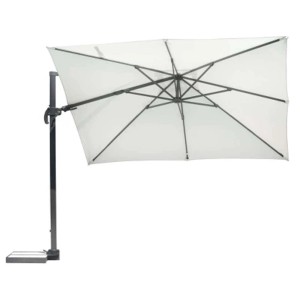 Ombrellone a braccio t.b.t., rettangolare, telo bianco.