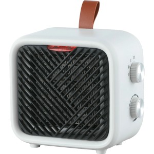 Termoventilatore ceramico Nevala 2in1 bianco compatto con maniglia e comandi. Stufa elettrica per interni.