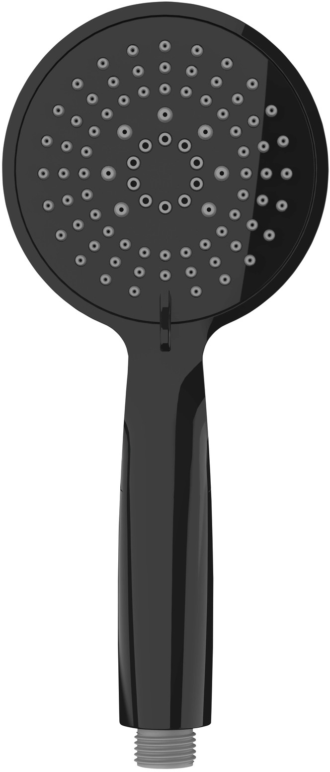 Wenko Soffione Doccia Softwater Nero Opaco 12 Cm - ABS Con 248 Ugelli - 3 Modalità Getto - Anticalcare E Attacco Universale