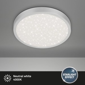 Plafoniera LED bianca con motivo a stella per montaggio a soffitto.