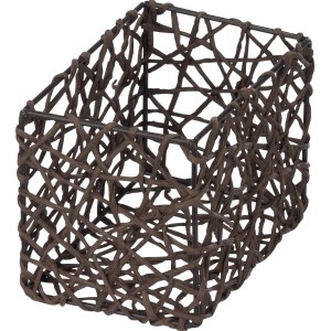 Cesto portaoggetti marrone Wenko Curly in cellulosa, 15x11x10,5 cm, per bagno, cucina e casa.