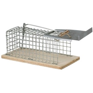 Trappola per topi a gabbia metallica, trappola per catturare i topi vivi in filo metallico e legno per uso interno ed esterno.
