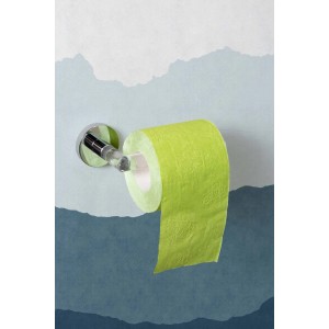 Porta carta igienica t.b.t. con rotolo di carta verde.