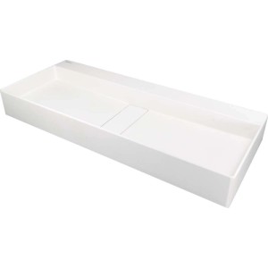 Lavabo da appoggio rett Placetas Idrostile copripiletta 400x120 mm bianco