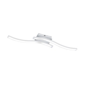 Plafoniera LED moderna t.b.t. bianca con design curvo per montaggio a soffitto.