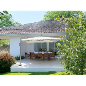 Ombrellone da giardino rettangolare a palo decentrato Ø 400 cm bianco
