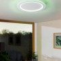Plafoniera LED bianca Eglo Padrogiano-Z con cornice RGB (Ø 59,5 cm) a soffitto.