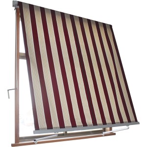 t.b.t. Tenda da sole verticale a strisce rosso-beige per finestre e balconi.