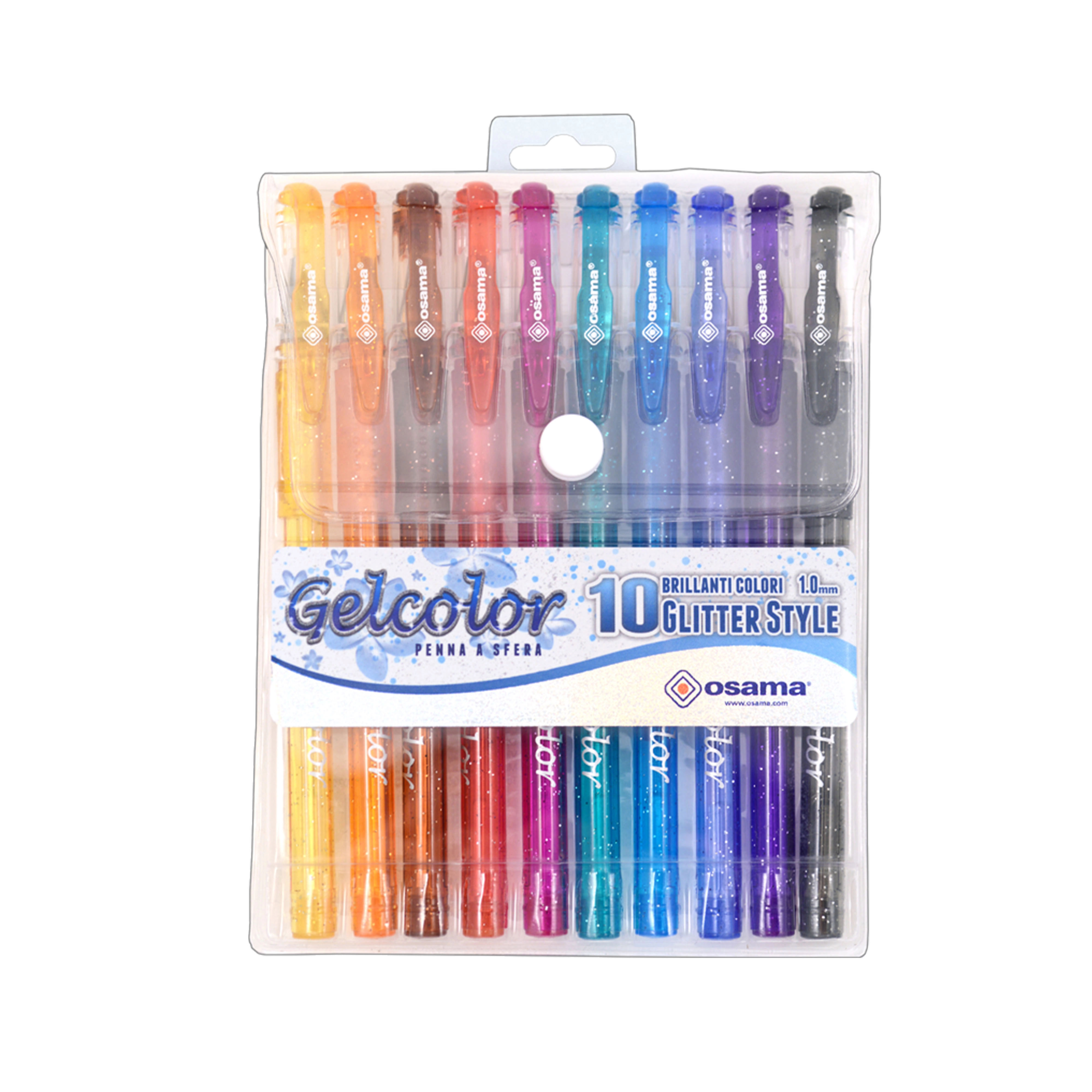 Penne gel colorate e glitterate Osama Gel Color 10 pz