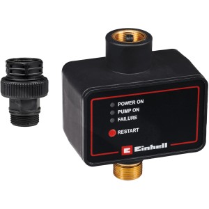 Pressostato elettronico Einhell per pompe e sistemi idrici domestici con accessori.