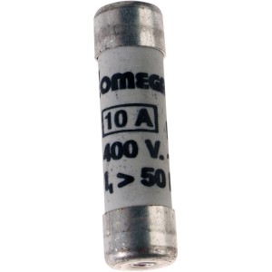 Fusibile in ceramica, 10A, per diverse applicazioni.