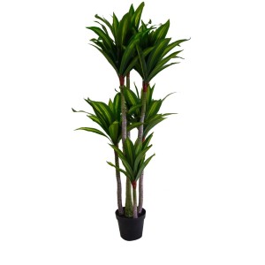 Pianta artificiale di dracena in vaso, pianta finta verde per interni.