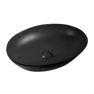 Lavabo d'appoggio t.b.t. nero, forma ovale.