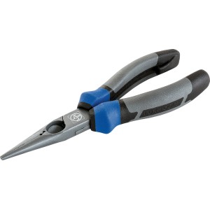 Pinza multifunzione professionale LUX, 16 mm, con manici grigio-blu per tenere, afferrare e tagliare.