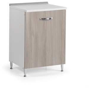 t.b.t. mobile base cucina con anta effetto legno e fianchi bianchi.
