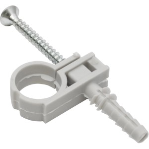 Clip di fissaggio con vite per cassette WC.