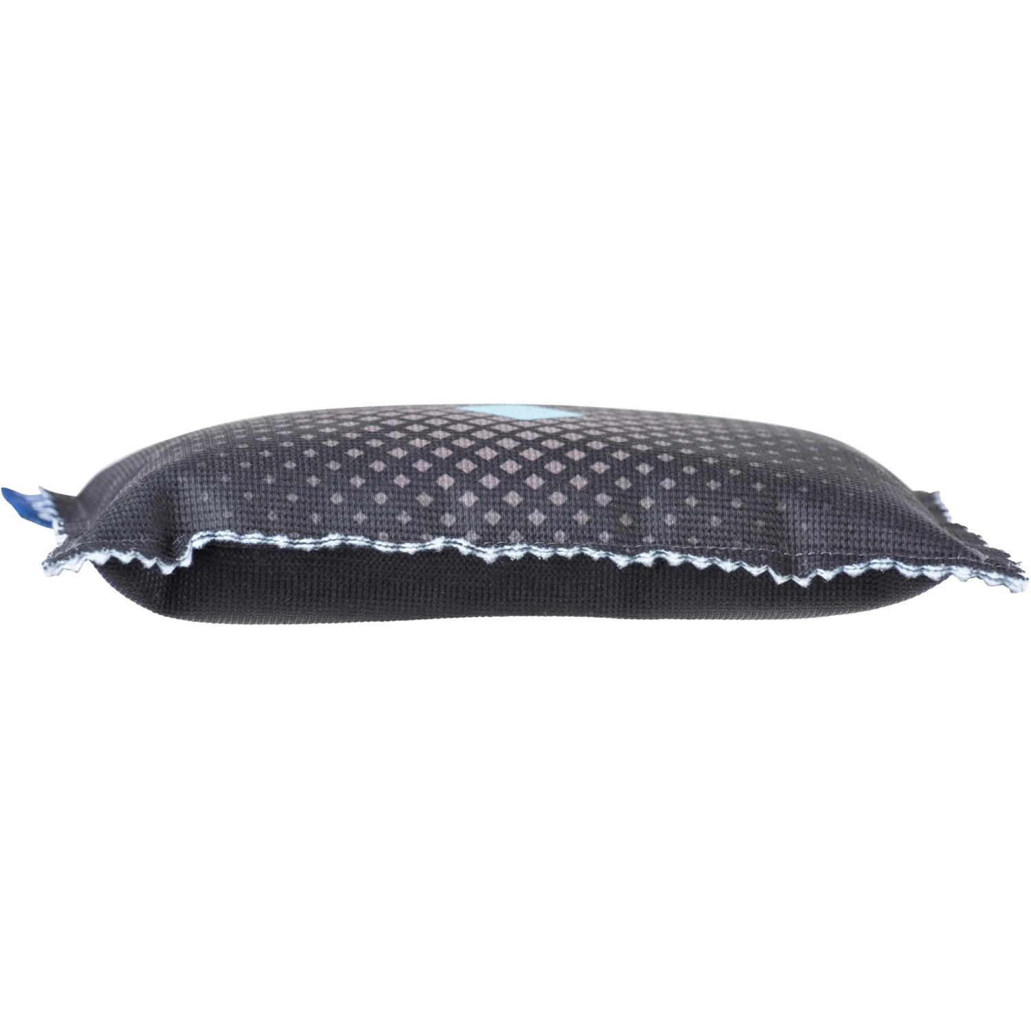 Cuscino deumidificatore t.b.t., design grigio con accenti blu.