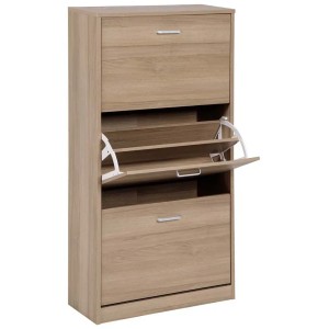 Scarpiera in MDF melamina 3 ante 60x24x115 cm marrone