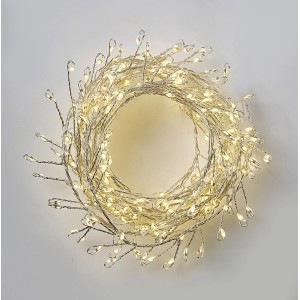 Catena luminosa decorativa per esterni, avvolta, con LED bianco caldo.