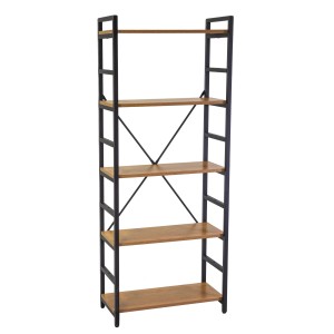 Scaffale in metallo e legno Achille 5 piani 60x28x151 cm