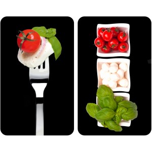 Set di 2 copripiano cottura Wenko Caprese con pomodori, mozzarella e basilico.