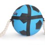 Palla blu t.b.t. con corda, un resistente gioco da masticare per cani.