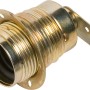 Portalampada E27 in ottone con staffa angolare per installazioni di lampade.
