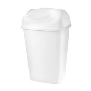 Contenitore/Cestino t.b.t. bianco con coperchio basculante per bagno o cucina.
