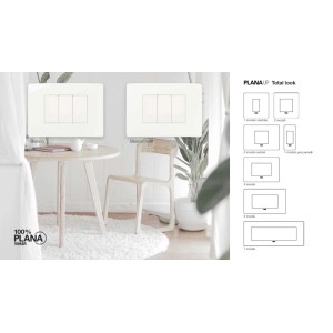 Placca Plana Up 3 moduli bianco