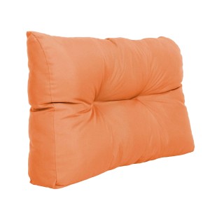 Cuscino da esterno arancione per mobili da giardino.