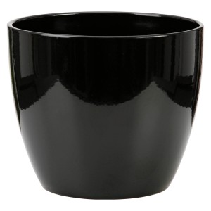 Vaso per piante nero Scheurich 920, Ø 22 cm, in ceramica, per interni.
