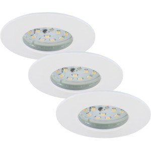 Set da 3 faretti da incasso a LED Briloner Attach, fissi, bianchi, adatti per interni e bagno.