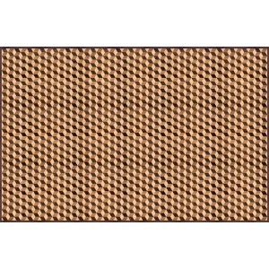 Tappeto moderno con motivo a cubi 3D nei toni del marrone e del beige.